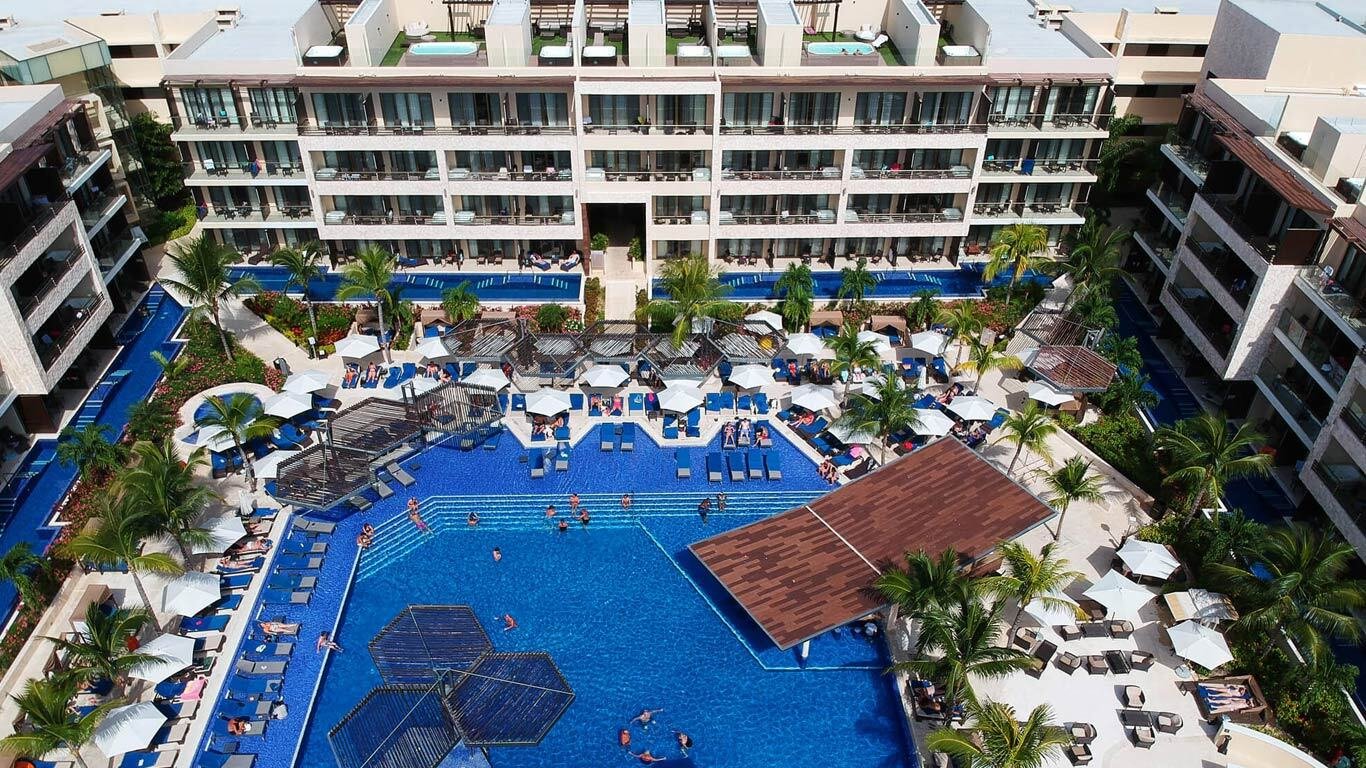 aerial view of the pool